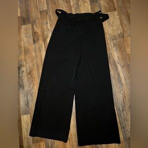 Promesa Black Double Belted Wide-Leg Pants